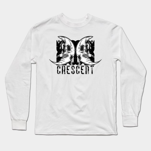 Crescent Skull Art Long Sleeve T-Shirt by Behemoth